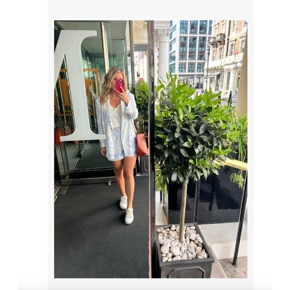 Thakoon Collective Tie Dye Pastel Blazer Jacket Blue White Womens 4 - Picture 13 of 13